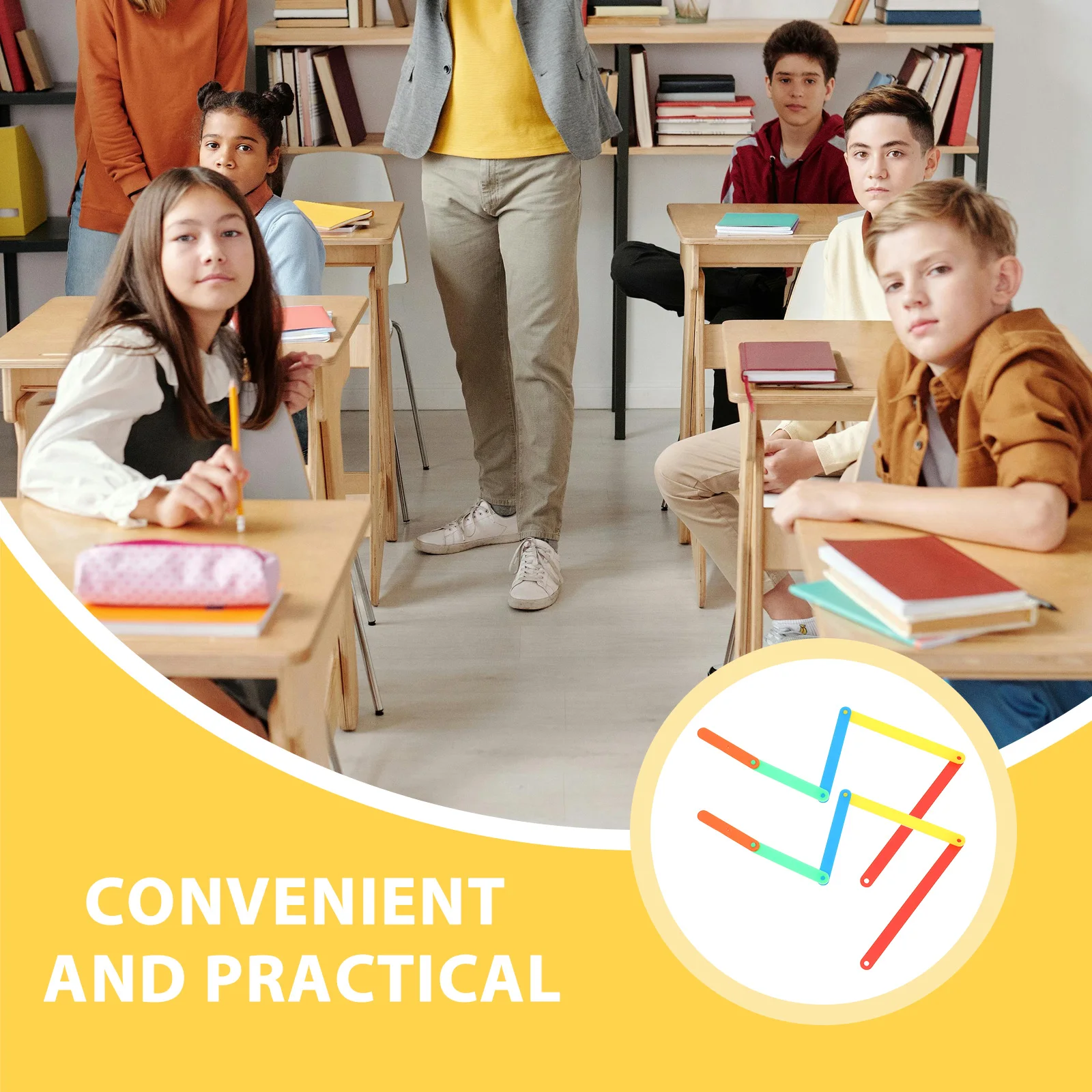 10Pcs Geometry Classroom Tools Angle Recognition Learning Set for Math Manipulatives Montessori Teaching Materials