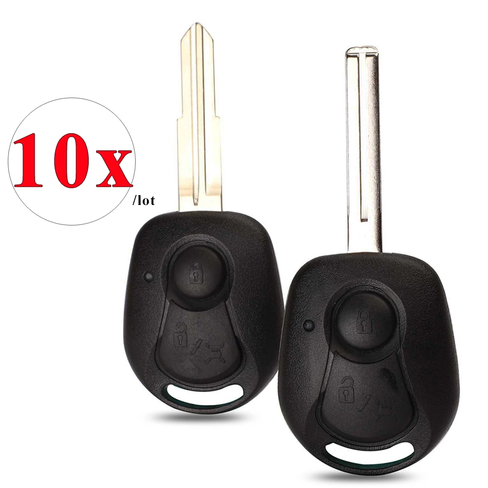 

10 шт., 2-кнопочный корпус автомобильного ключа для Ssangyong Actyon Kyron Rexton, сменный чехол для пульта дистанционного управления
