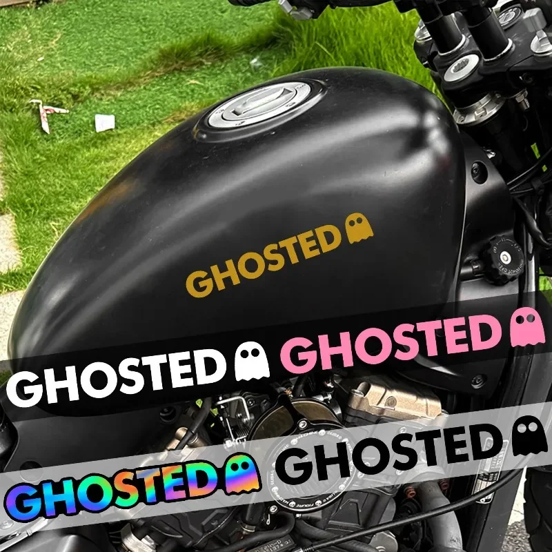 Ghosted Spooky Waterproof Durable Vinyl Decal Sticker Motorcycle Scooter Fuel Tank Helmet SUV Truck Van DIY Exterior Decor