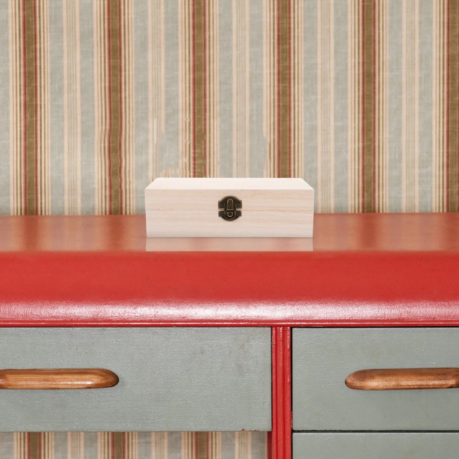 

Rectangular Jewelry Box Vintage Wooden Storage Case For Rings Necklaces Coins Collectibles Organizer Home Office Travel