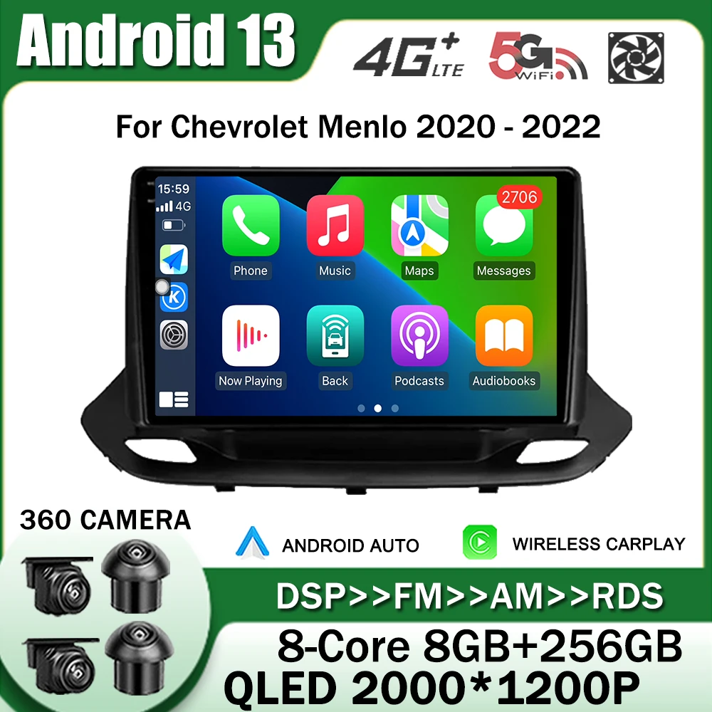 

Android 13 Car Radio for Chevrolet Menlo 2020 - 2022 Multimedia Player Navigation GPS Autoradio Carplay No 2Din 2 Din DVD