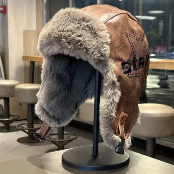 Inverno più velluto e pelliccia ispessita tutto in uno caldo cappello di protezione per le orecchie da ciclismo per uomo donna cappelli da pilota da sci antivento all'aperto
