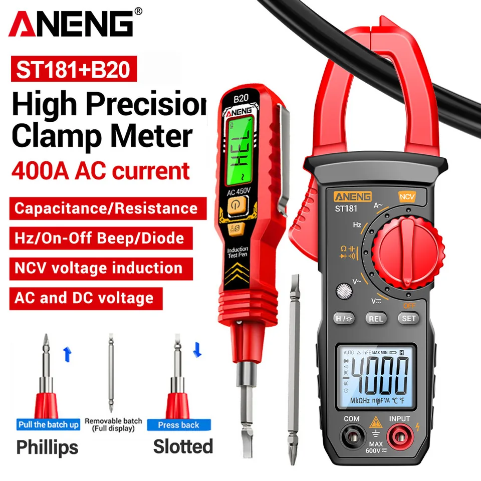 ANENG ST181 Digital Clamp Meter with Voltage Tester
