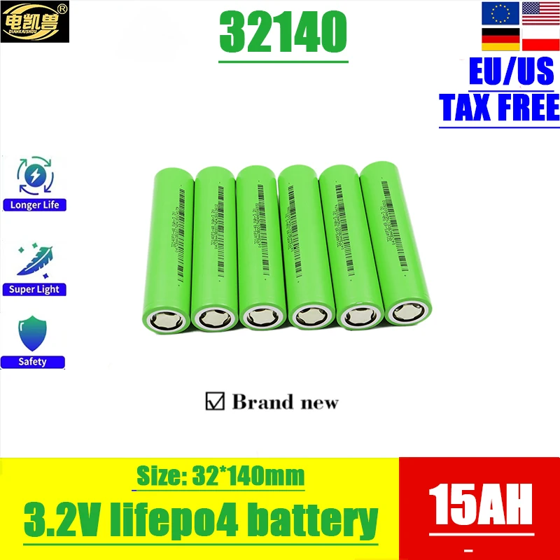 

Diankaishou 32140 3.2v 15Ah lifepo4 battery 3.2V Cells diy 12v 4S 24V 36V ebike electric scooter Tricycle power tools Battery