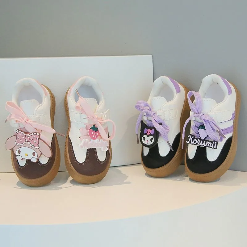 새로운 쿠로미 마이멜로디 애니메이션 귀여운 산리오 인싸템 패션 캐주얼 보드화 귀여운 아동 스포츠 스니커즈 사랑스러운 어린이 선물