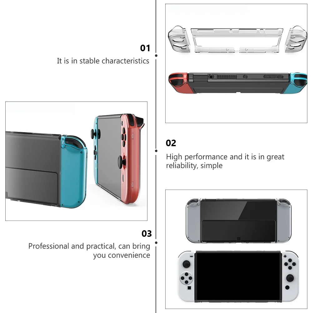 1 set Custodia protettiva per PC trasparente per Switch Console di gioco Oled Shell Protezione per console di gioco Robusta copertura rigida Accessori da gioco