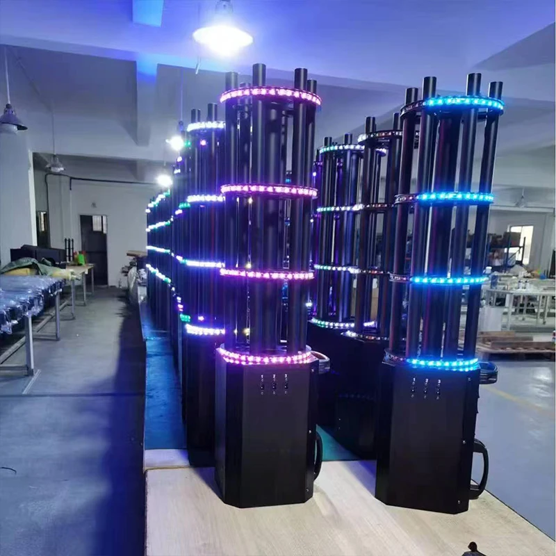 6 Heads LED Electronic Confetti and Five-petal Colored Paper Sprayer Is Used for Stage Bar and Party Events