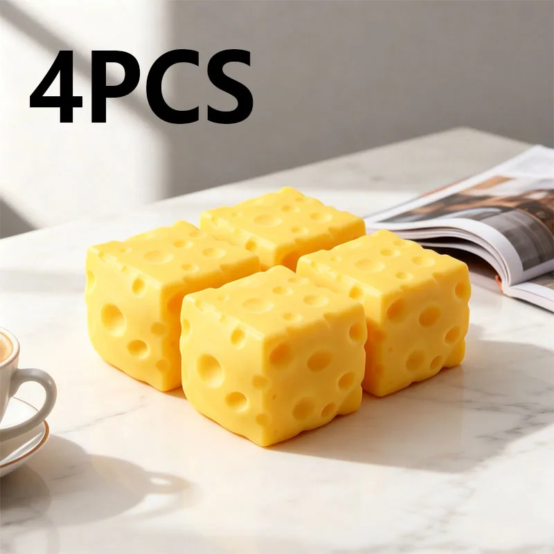 =/Jumbo Cheese Cube Stress Ball Big Cheese Shapeable Squeeze Ball Non-Bounce Fidget Toy ASMR Sensory Anti-Stress Festival Gift