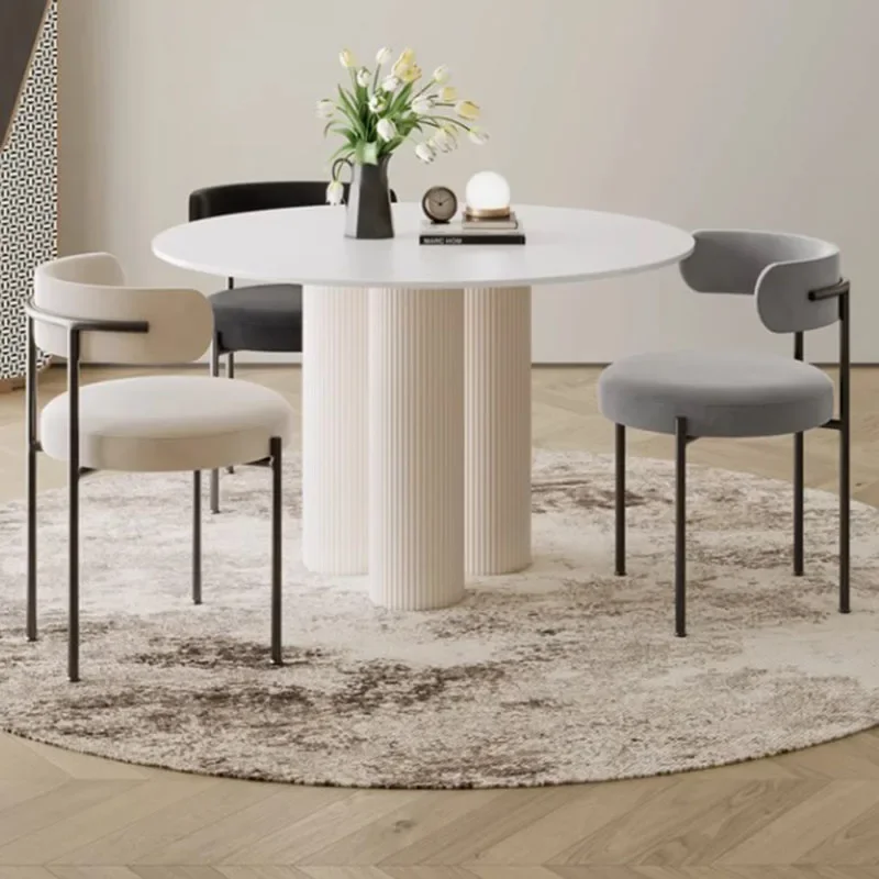 Elegant Living Room Dining Table Modern Round Sedentary Balcony Dining Table Nordic Design Home Furniture