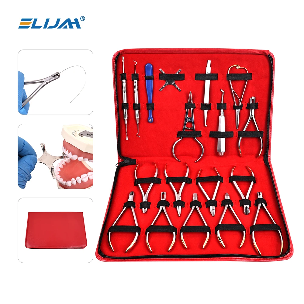 

Dental Orthodontic Tool Set With TC Medical Instrument Forceps Dentist tool Equipment Dental Lab Products 18Pcs/Set