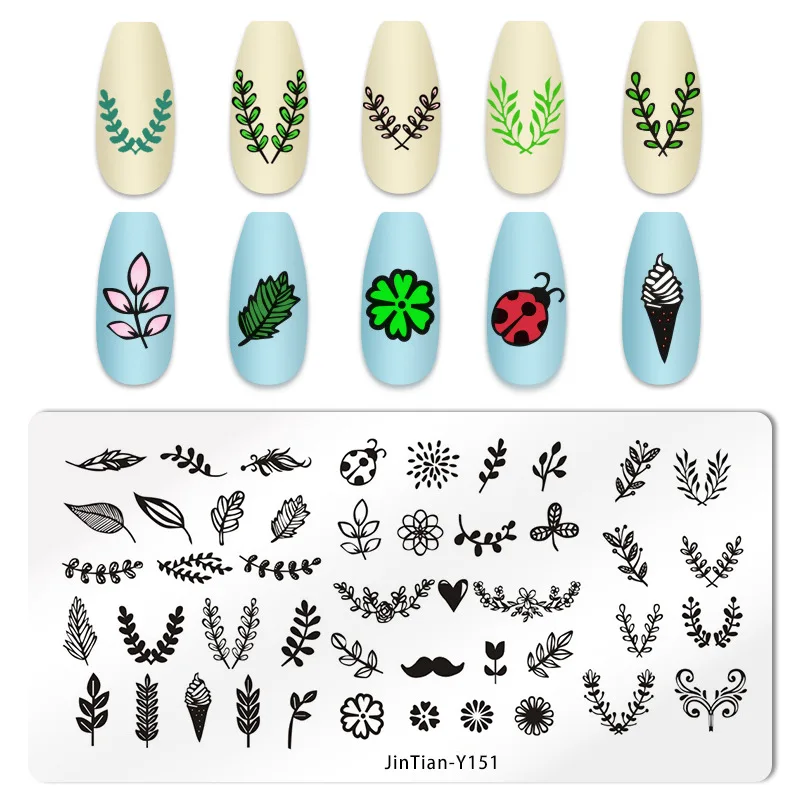 JINTIAN дизайн ногтей Нержавеющая сталь печатная синяя пленка стальная пластина Геометрическая абстрактная фигурка рисунок JINTIAN дизайн ногтей Нержавеющая сталь печатная синяя пленка стальная пластина Геометрическая абстрактная фигурка рисунок