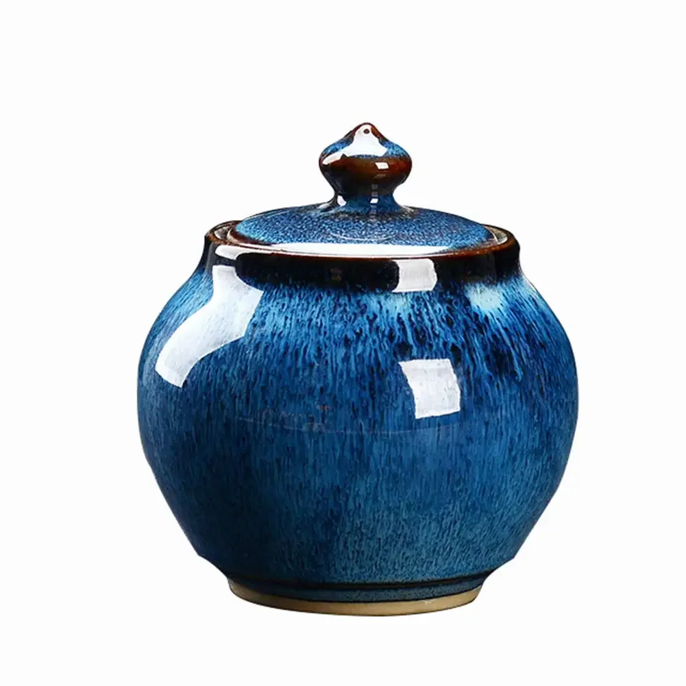 

Blue Gradient Glaze Ceramic Funeral Pet Urn for Memorials - Mini - Holds Up to 15 Cubic Inches of Ashes