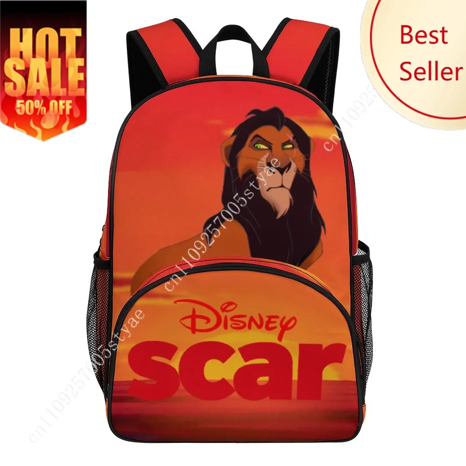 

Scar Large Capacity Backpack Disney Cartoon Decorate Fabric Bags Design Your Photo Logo Text Party Holiday Custom Gifts