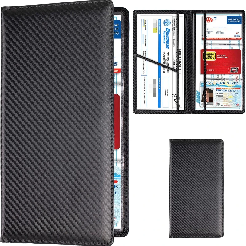 Car Registration and Insurance Card Holder, Vehicle License Docs Box Compartment Organizer, Interior Car Accessories