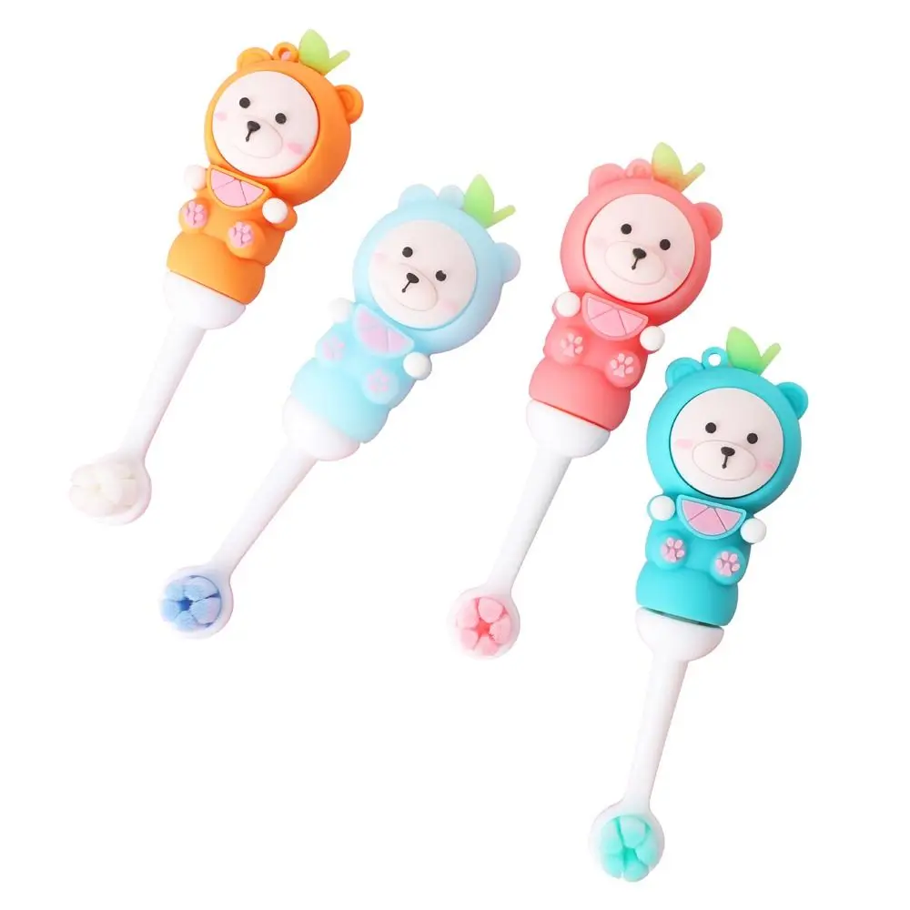 Handle Bear Multi-color Cartoon Soft Bristles Children's Toothbrush Silicone Toothbrush Kids Toothbrush Cleaning Toothbrush