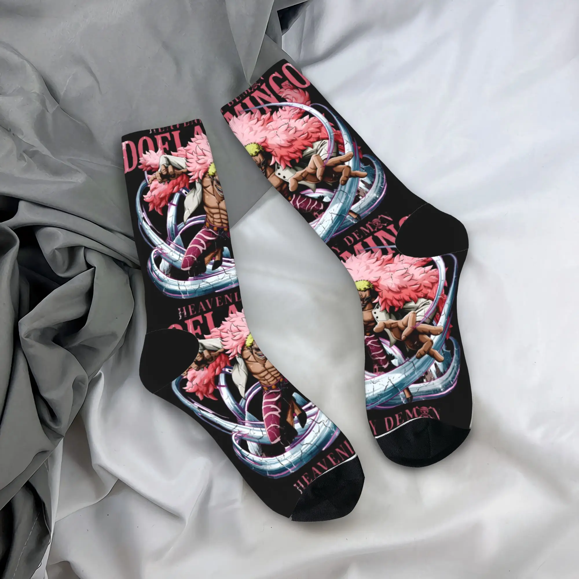 Donquixote Doflamingo Stockings Women Men Ones Pieces Socks Comfortable Kawaii Socks Autumn Cycling Non Slip Graphic Socks Gift