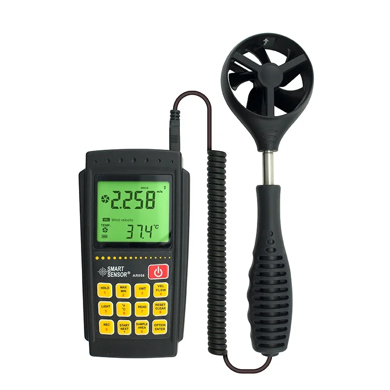 AR856 Weather Station Instrument New Professional Air Flow Wind Speed Anemometer Tester Speed Measuring Meter Smart Sensor