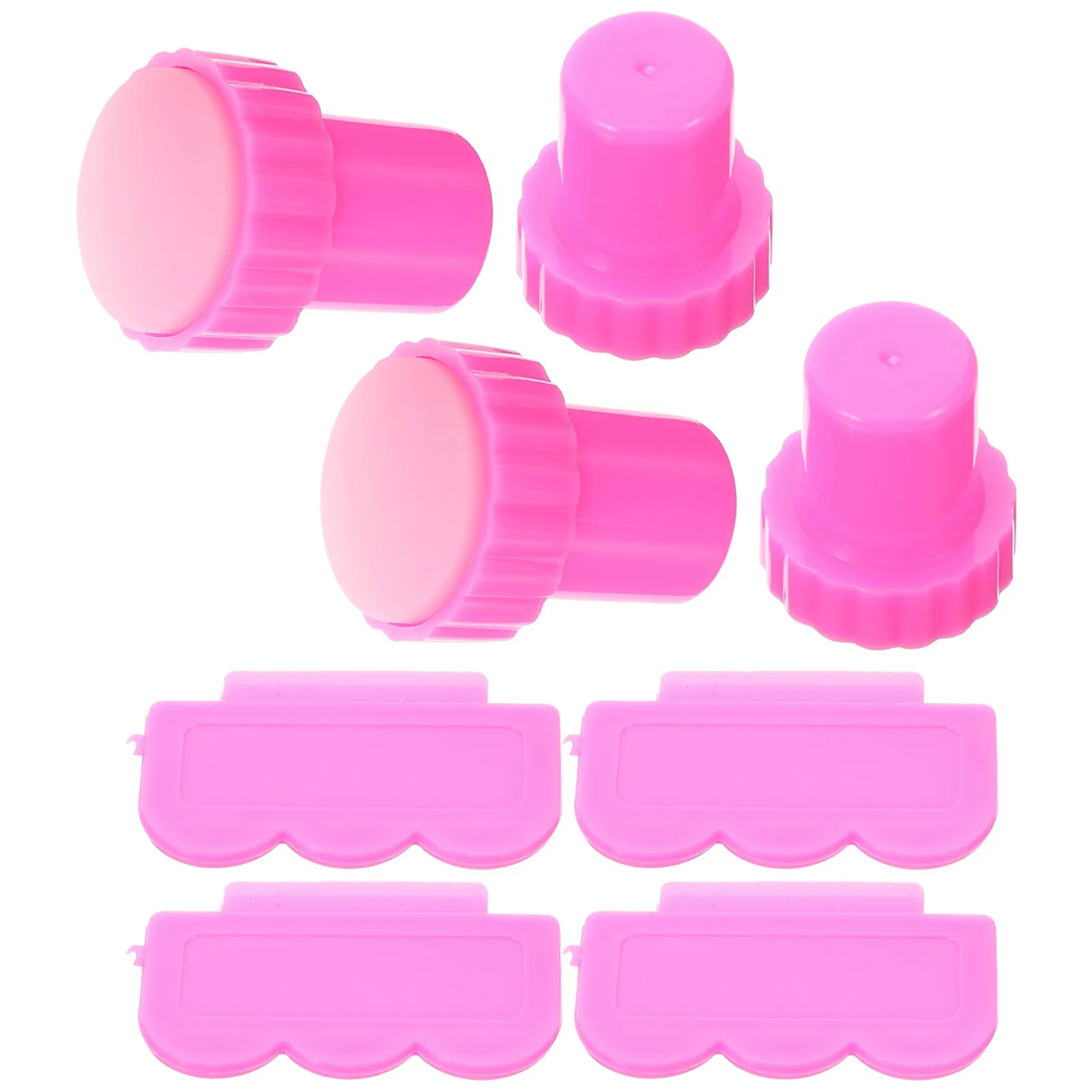 4 set Kit timbro per unghie in silicone per manicure fai da te Design artistico Strumento per nail art con punta per timbratura precisa e trasparente