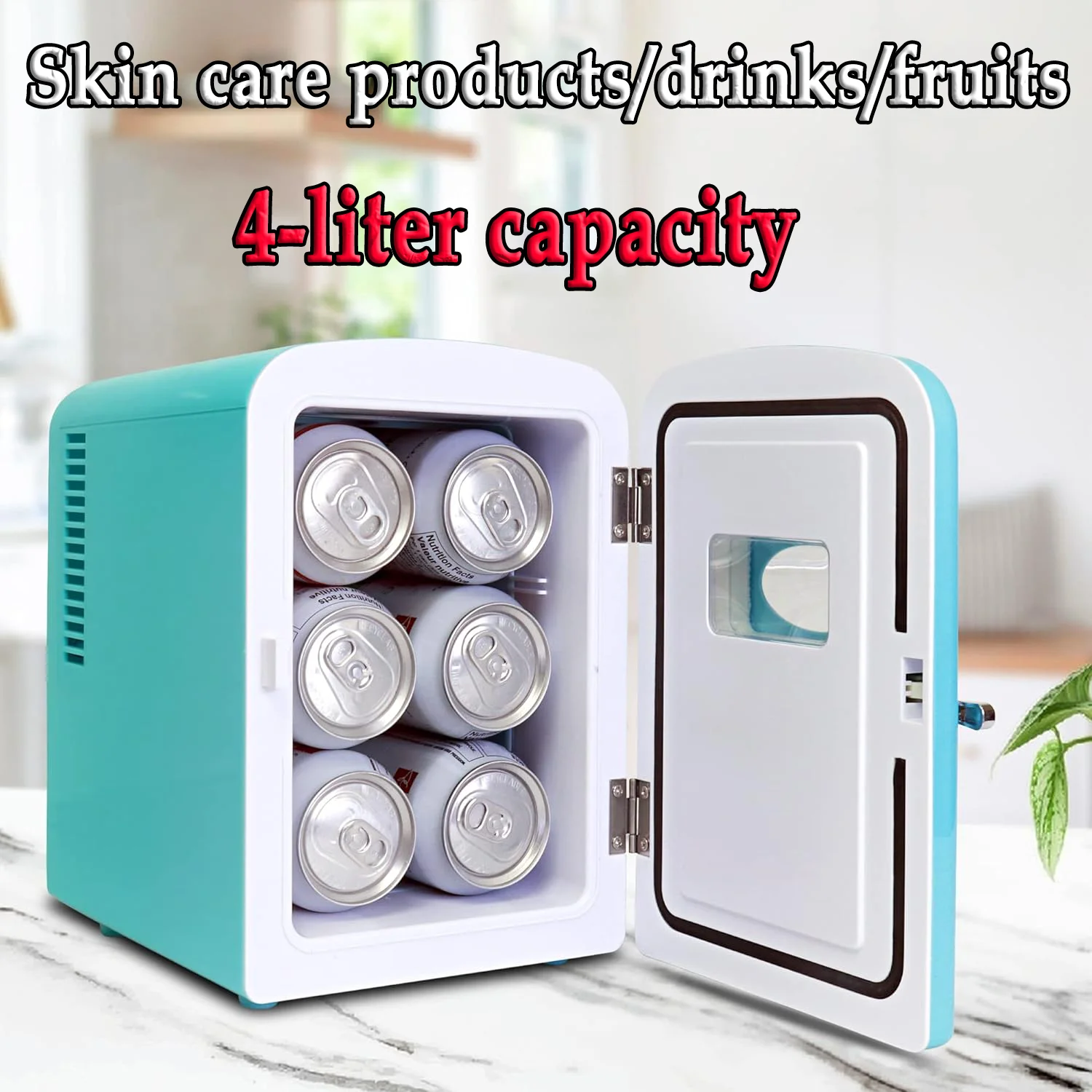 Hot sale Mini Portable Fridge, 4L Compact Refrigerator, Includes 12V and AC Cords,Desktop Accessory for Home Office Dorm Travel.