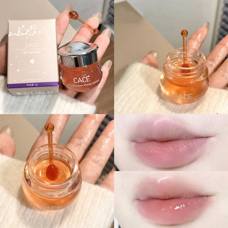جميل العسل الكرز زيت الشفاه المغذي ملمع الشفاه طويلة الأمد ترطيب واضح شفاف زيت الشفاه العناية بالبشرة ماكياج الجمال