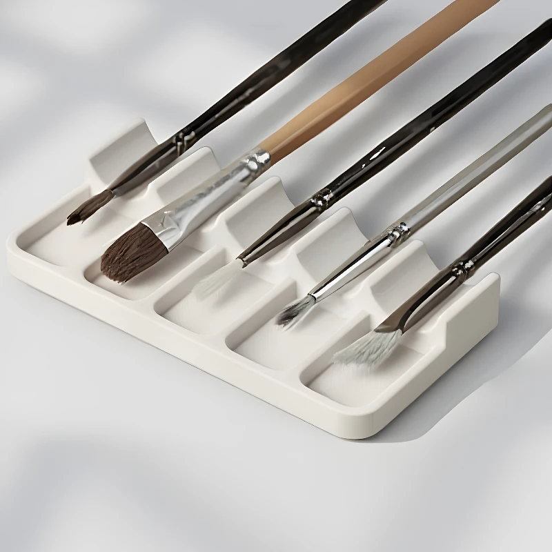 2pcsPortable Paint Brush Holder Tray Type Easy Clean Art Brush Storage for Watercolor Acrylic Oil Painting