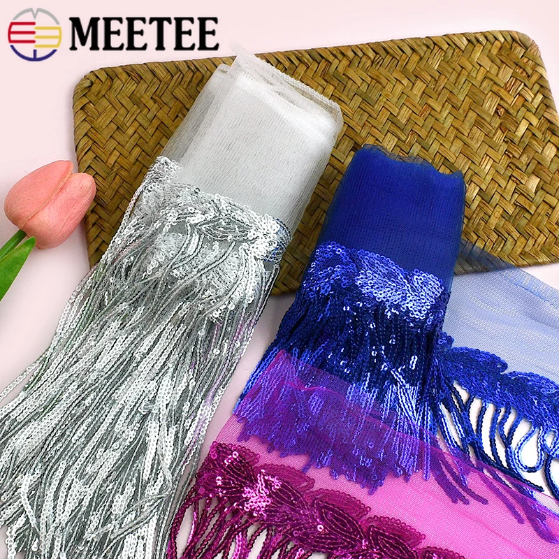 

2Yards 10/18cm Sequin Fringe Trim Tassel for Dress Tassels Dance Clothes Glitter Lace Ribbon Band Dresses Trimming DIY Accessory