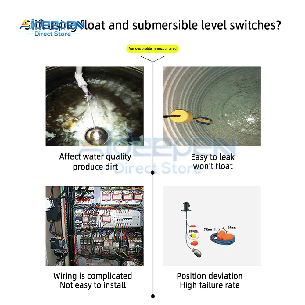 XKC-Y26 24V Non-Contact Liquid Level Switch Externally Attached Pipeline Water Level Sensor Liquid Sensor Water Level Detector