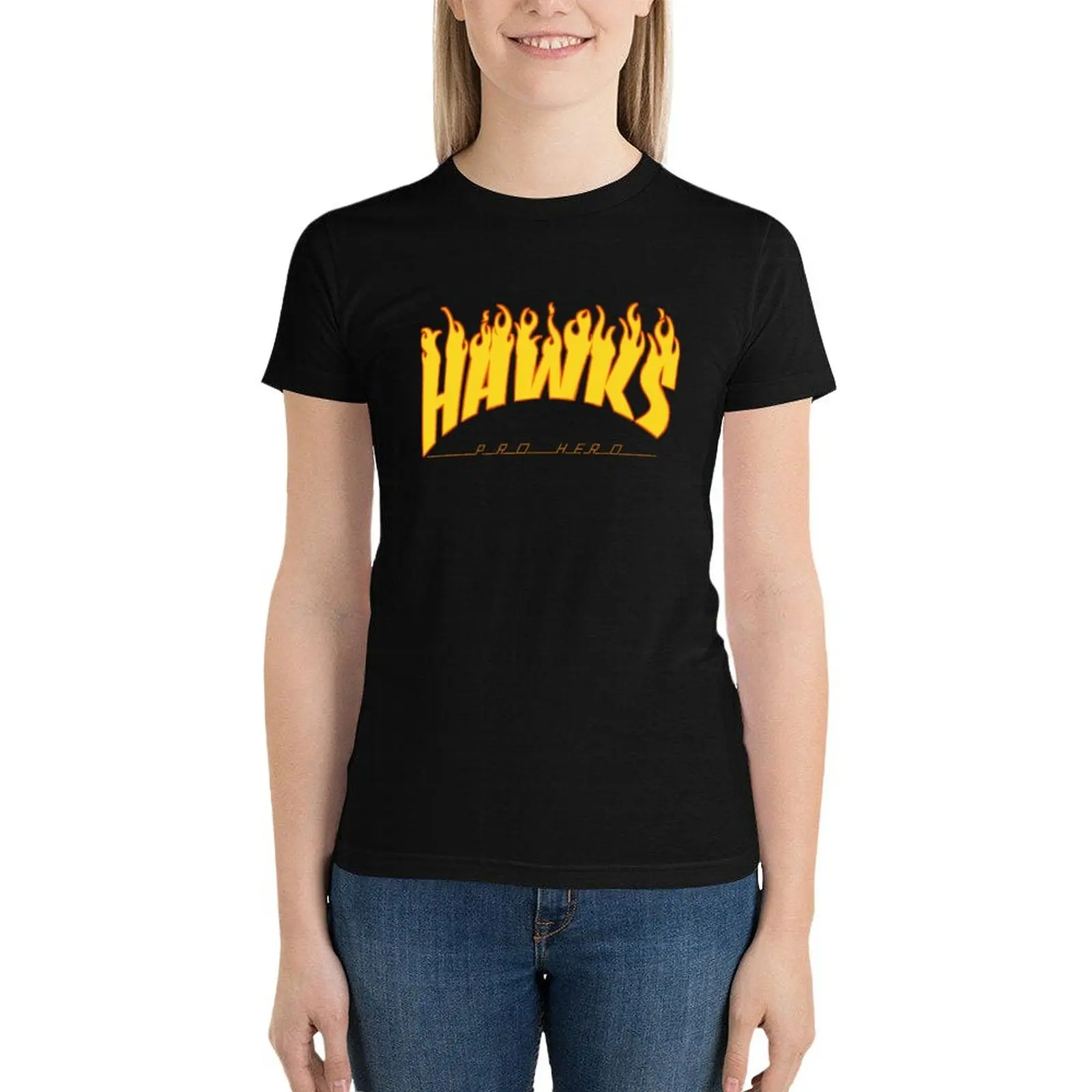 

Hawks Logo T-Shirt Aesthetic clothing vintage clothes oversized korean Women's clothes