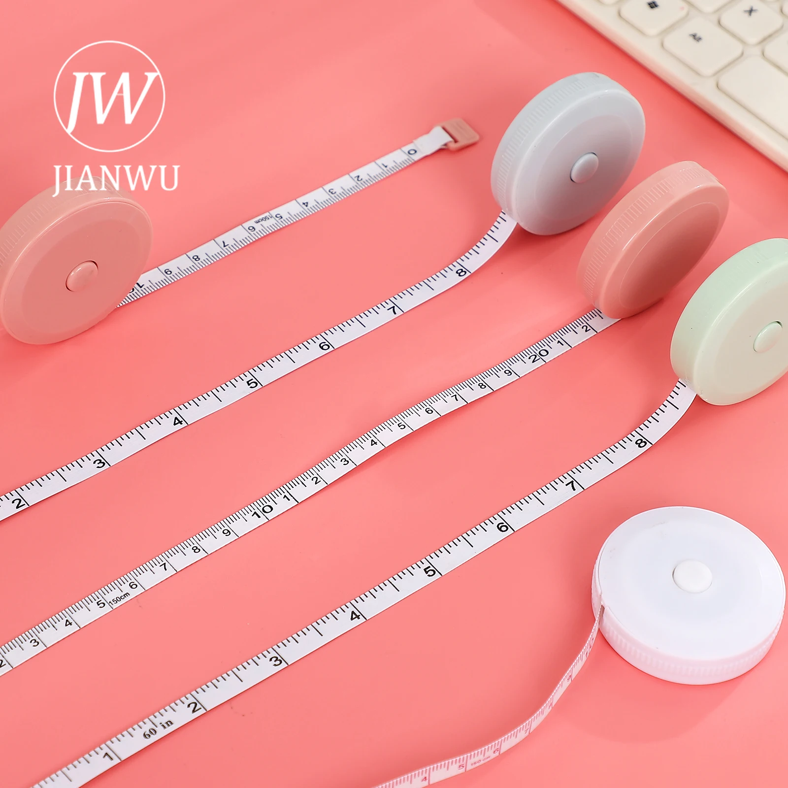 

JIANWU 150cm Long Simple Small Tape Measure Multifunction Automatic Retraction Student Drawing Measuring Tools Rulers Stationery