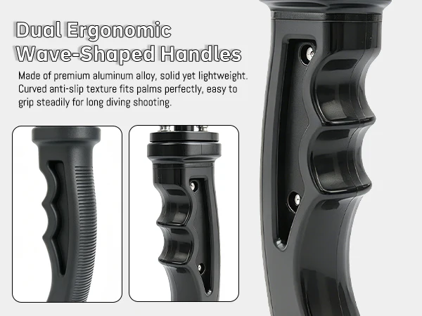 Nitescuba Dual-Griff-Halterung Unterwasser-Kamerahalterung für DIVEVOLK SeaTouch 4 Max & Universelle Tauchkameragehäuse – Detail 7