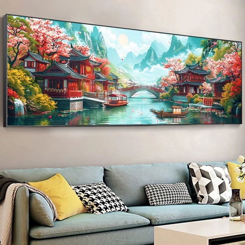 

Новинка 2025 года, набор для рукоделия, набор для вышивки крестом «сделай сам», пейзажная вышивка, узор «Старный Китай», вышивка крестиком, картина с инструментом