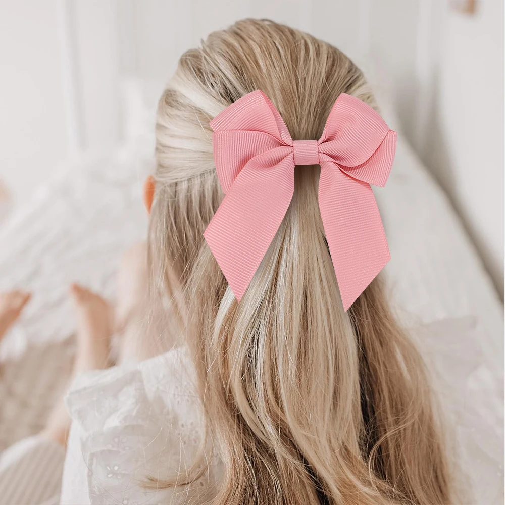 2pcs Girls Pretty Cheer Up Hair Band Lovely Ribbon Bowknot Double Ponytail Support Hair Accessories for Kids Boutique Headwear