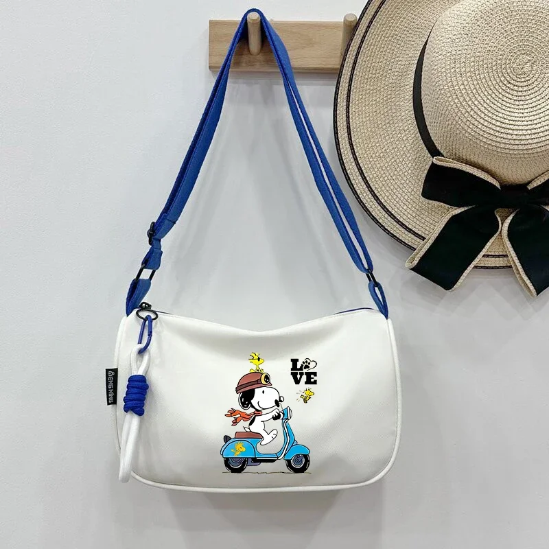 Snoopy Print Single Shoulder Packet Large Capacity Cartoon Cute Dumpling Bag Women Casual Zipper Solid Color Crossbody Portable