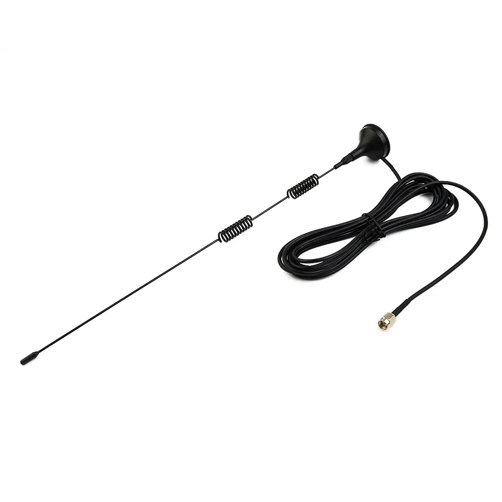 Dual Band Antenna for VHF UHF Frequency Range with Strong Magnetic Base Mount and SMA Male Connector for Ham Radio