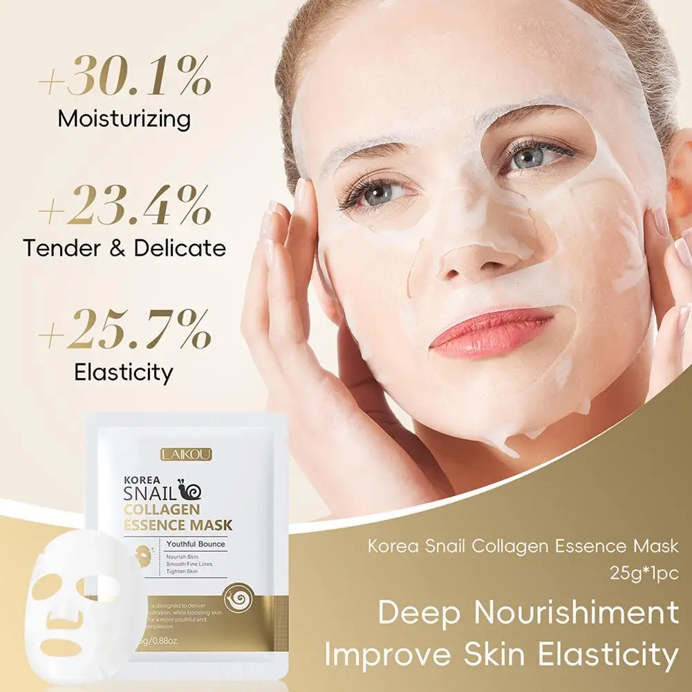 

Snail Moisturizing Face Mask Replenishment Oil Control Tender Sheet Cosmetics Masks Skin Facial Face Korean Care Mask V1F8