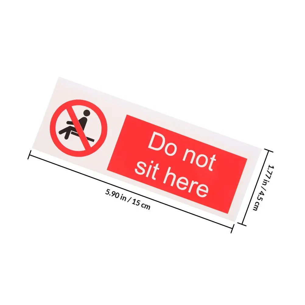 2Pcs Safety Warning Stickers Here Prohibition Sign Self Adhesive 150x50mm Office School Hotel Warning Stickers