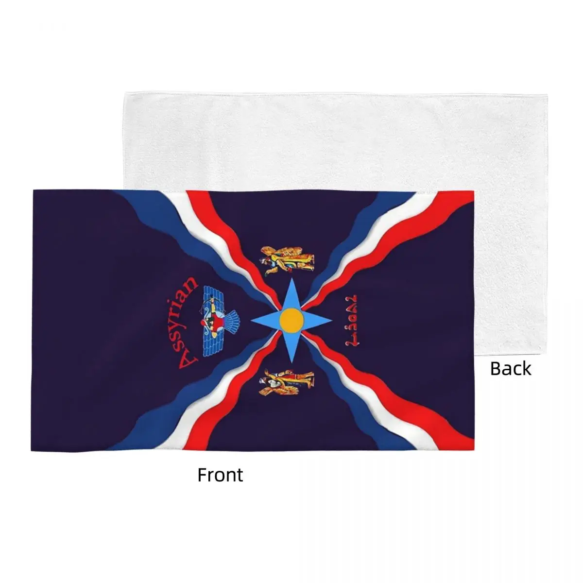 Custom Luxury Assyrian Suryoyo Flag Soft Face Towel Quick Dry Pool Bath Cotton Towels Absorbent Quick