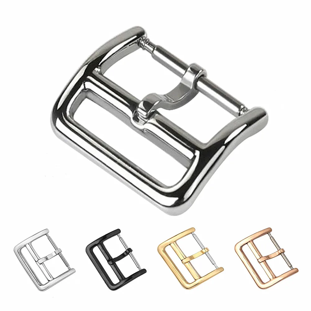 

High Quality Metal Watch Buckle 12 mm 14mm 16mm 18mm 20mm Watch Band Strap Silver Black Gold Stainless Steel Watch Clasp