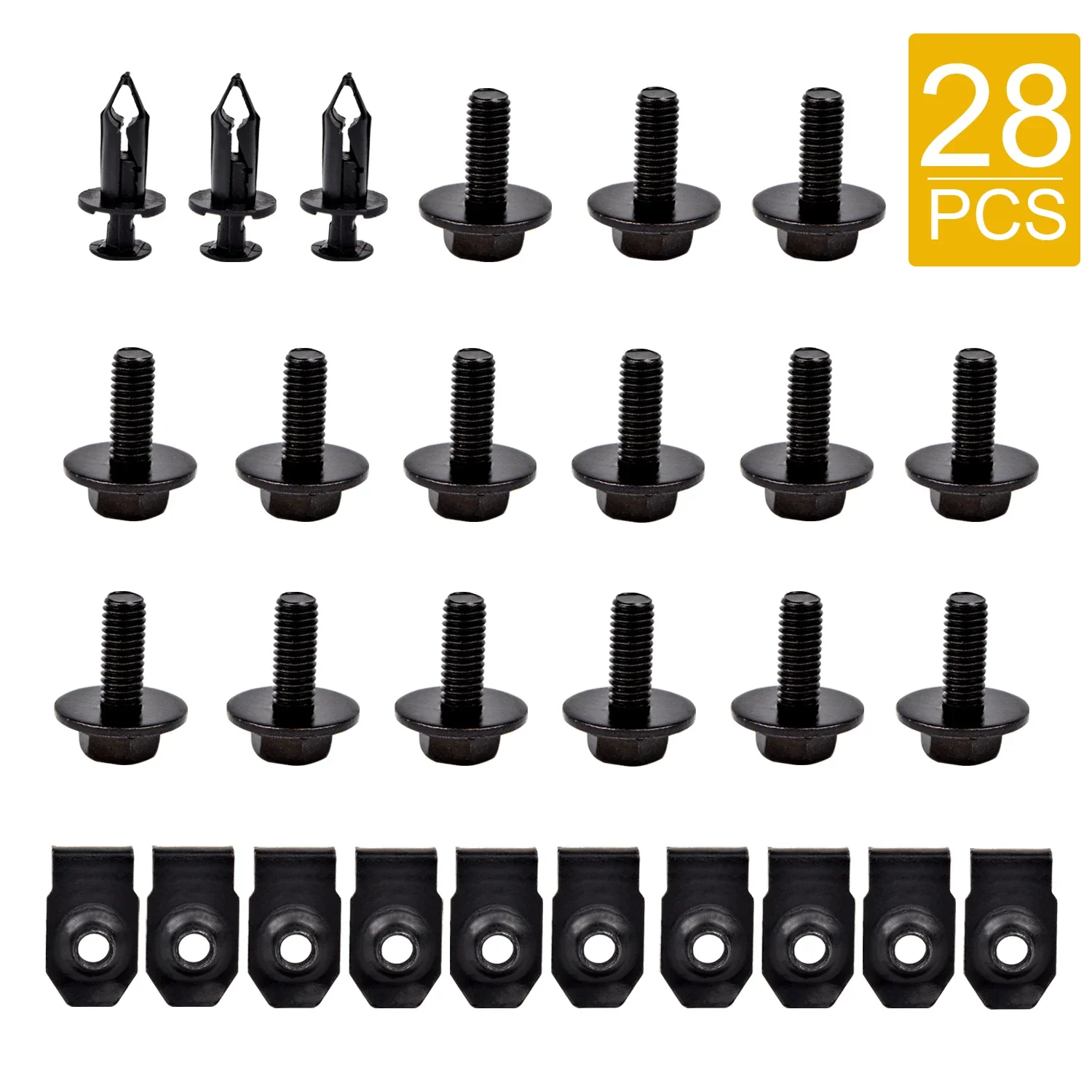 28Pcs Car Engine Splash Shield Body Bolts Screws Fender Bumper Retainer Clip Rivet Auto Interior Accessories for Nissa Infiniti