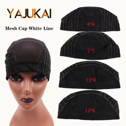 Yajukai-Gorras para hacer pelucas, gorro de cúpula de malla para principiantes, Base para hacer pelucas de encaje, accesorios de peluca Diy, 5 unidades por lote
