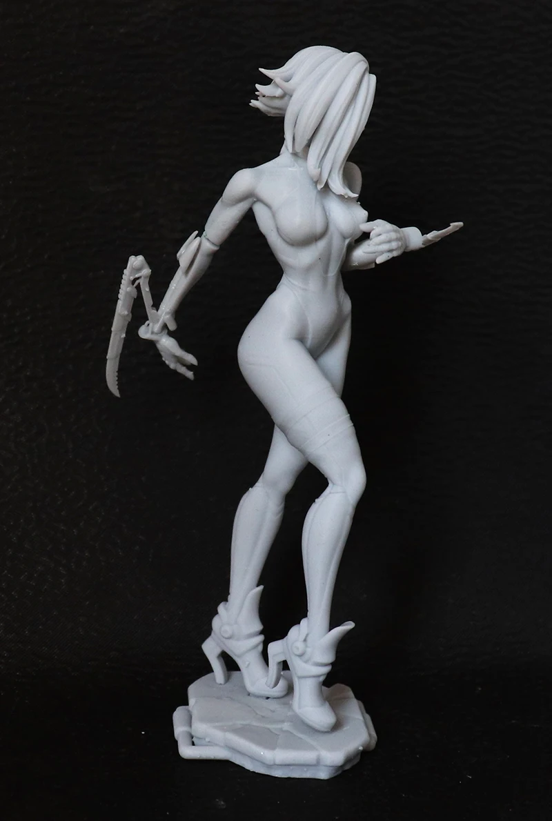 1/24 75mm 1/18 100mm Model z żywicy zestawy Cyborg Steel Bone Girl rysunek niepomalowane bez koloru RW-367