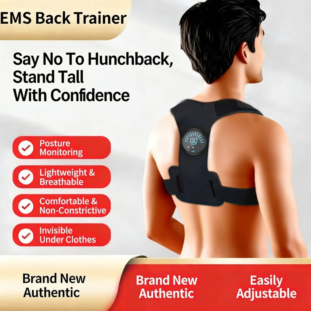 EMS Back Posture Corrector Adjustable Neck Brace Training Equipment Home Office Postura Shoulder Support Correction Belt