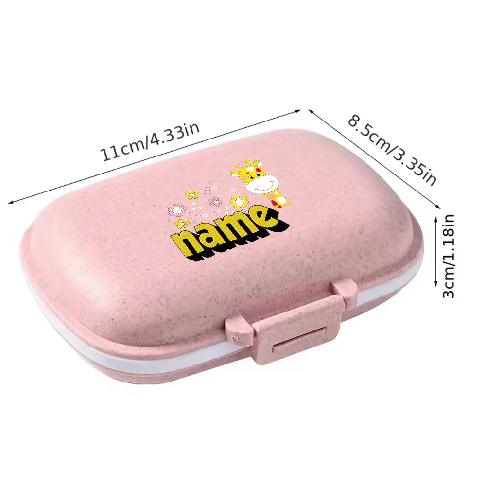 Personalized Customized Name Medicine Box Mini Medicine Pills Case Moisture-proof 8 Grids Portable Medicine Dustproof Pill Box