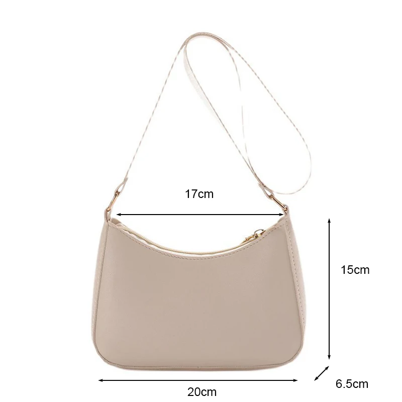 Retro einfarbig pu Leder Schulter Achsel Tasche Damenmode Handtaschen Hobos Geldbörsen und Handtasche Damen Umhängetaschen – Detail 28