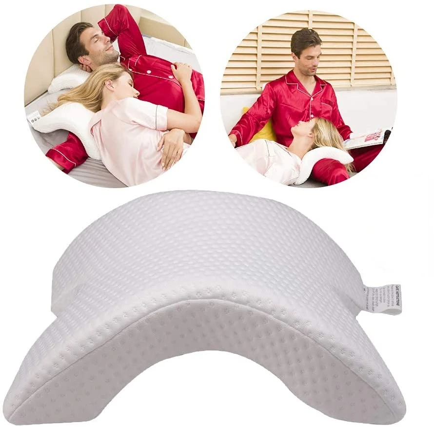 Almohada ortopédica curvada en forma de U para dormir, almohada de mano de espuma, productos ortopédicos huecos, almohada para el cuello, dormir de