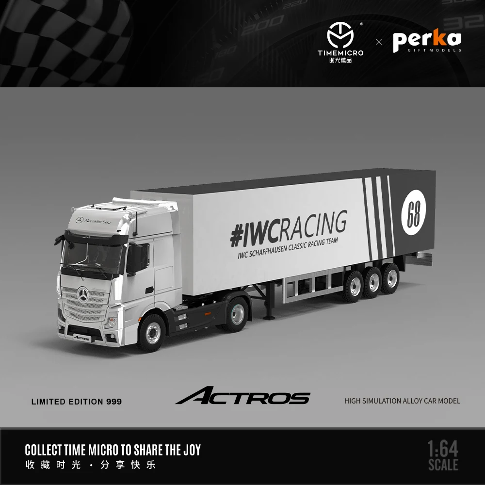 TimeMicro & Perka 1/64 Mercedes-Benz Actros container truck transport vehicle simulation alloy car model