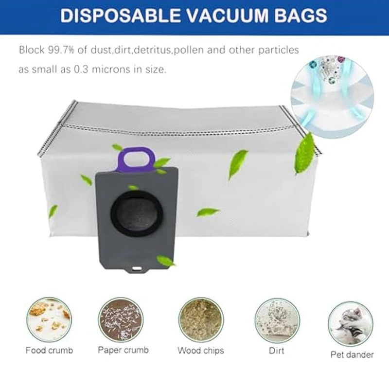 For Freo Z Ultra Robot Vacuum Cleaner,1 Main Brush 6 Side Brush 4 Hepa Filters 4 Mop 4 Dust Bags 2 Baseboard Rag-A50M
