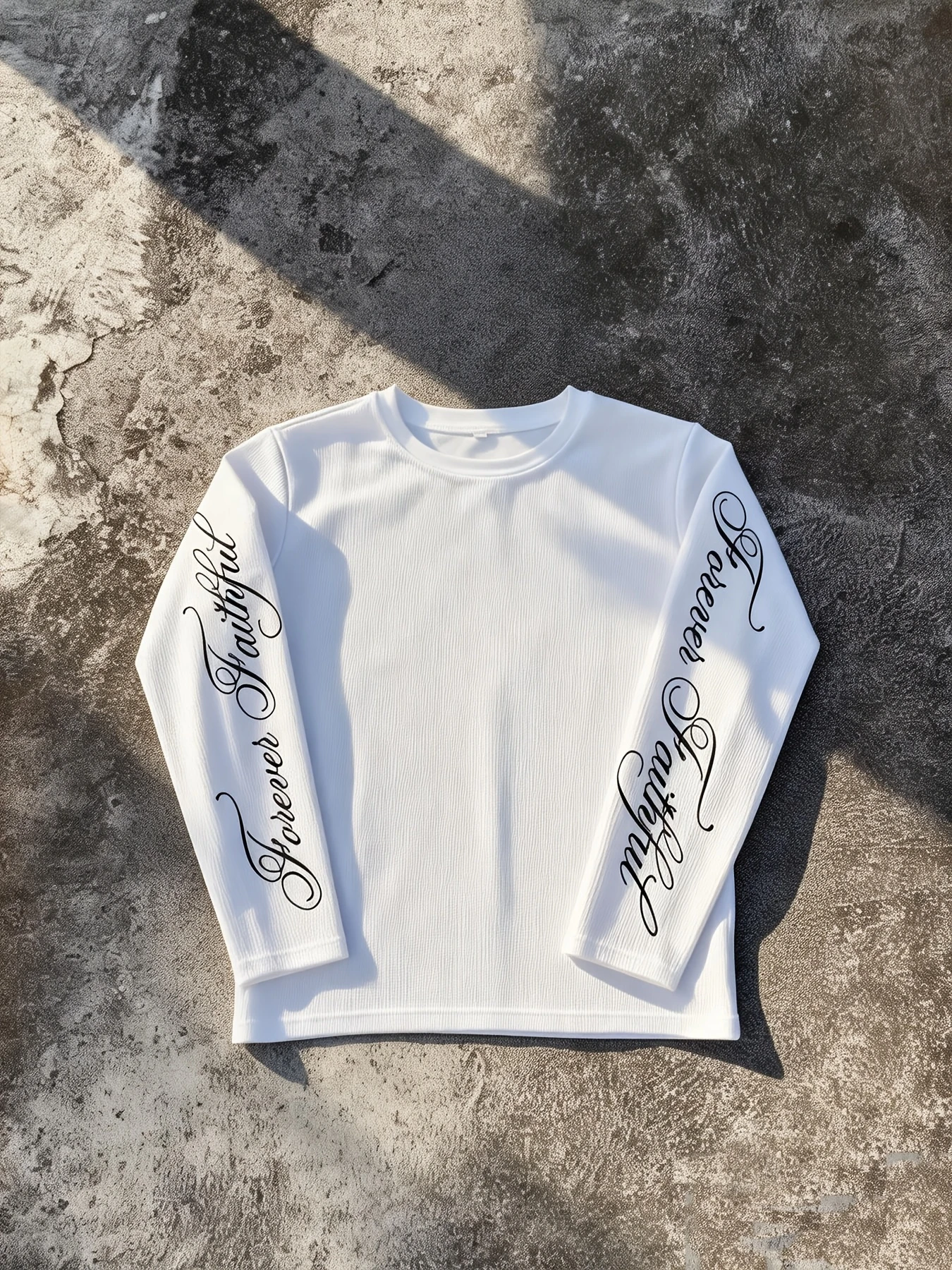 American Summer Hip-Hop Street Letter Print Loose Casual Dark Long Sleeve Harajuku Y2K Round Neck T-Shirt