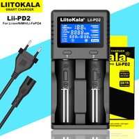 New LiitoKala Lii-PD2 Battery Charger for 18650 26650 21700 18350 AA AAA 3.7V/3.2V/1.2V lithium NiMH batteries