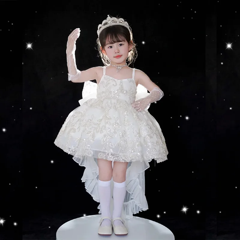 Girls Gloves Lace Mesh Child Size Photo Shoot Flower Girl Birthday Wedding Party Dance Performance Stage Show Soft Lightweight